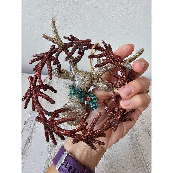 Glitter buck hunting ornament sparkle unique wreath ornament Xmas tree - Picture 3 of 7